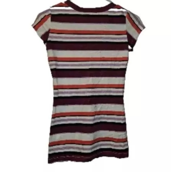 So Girls Short Sleeve Striped Shirt Top V-Neck Multi-Color Size Small - Picture 3 of 3